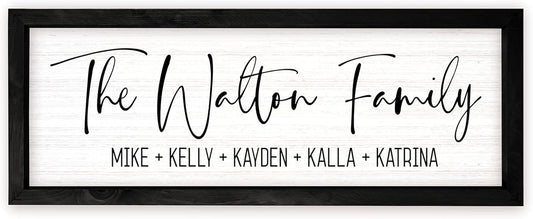 Personalized Framed Family Name Sign for Unique Home Decor
