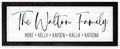 Personalized Framed Family Name Sign - Custom Last Name Wall Decor