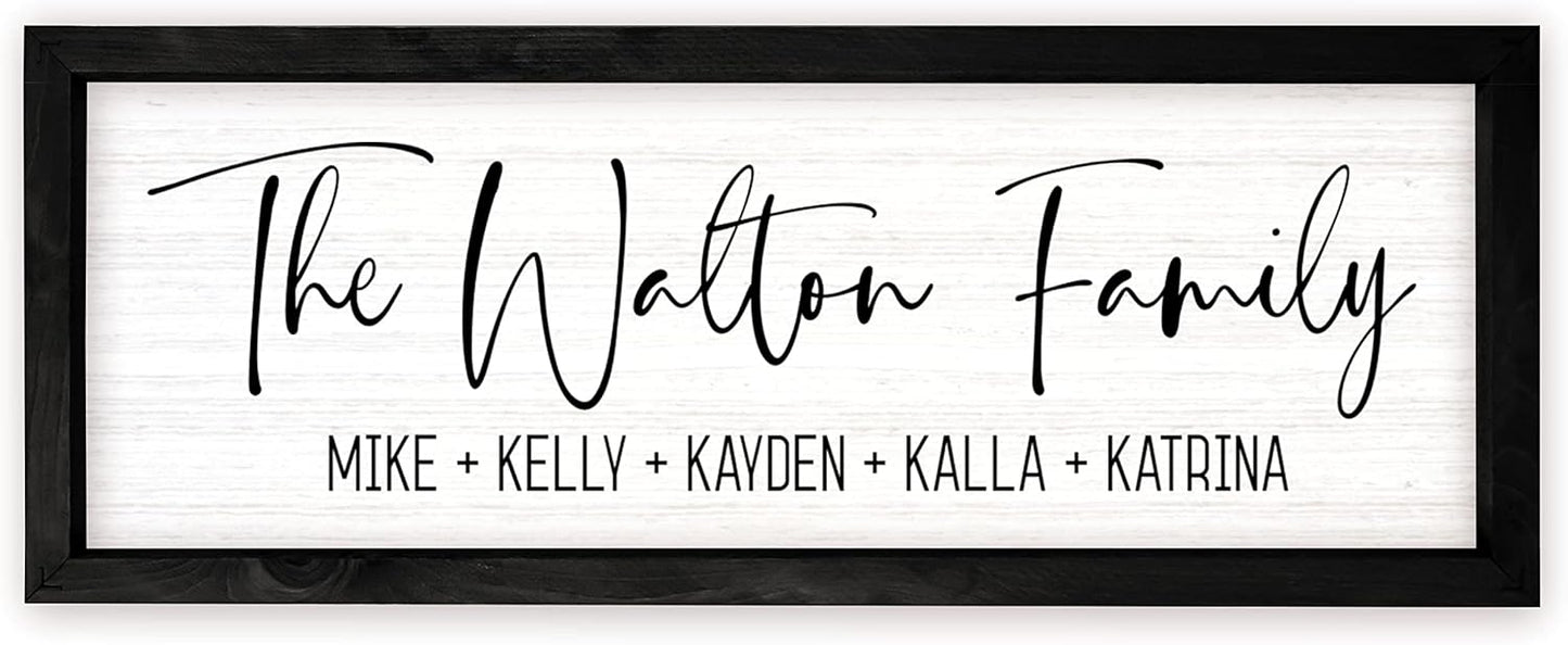 Personalized Framed Family Name Sign for Lasting Memories