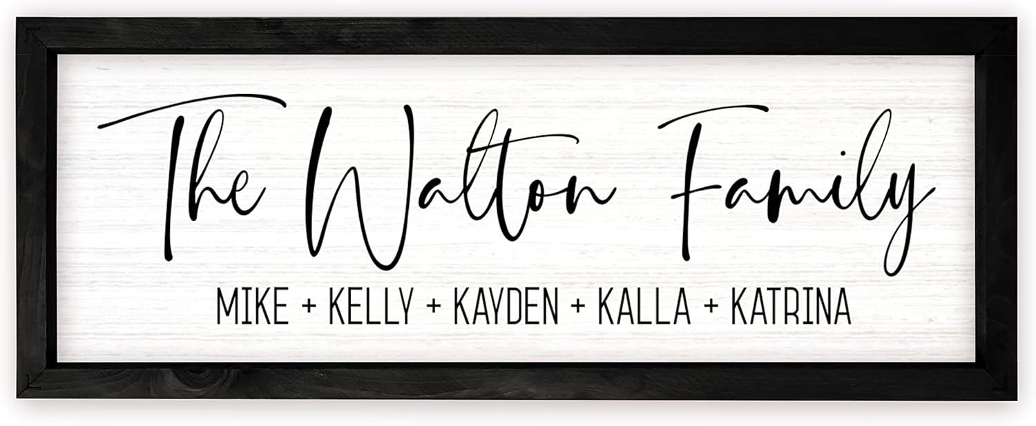 Personalized Framed Family Name Sign for Unique Home Decor