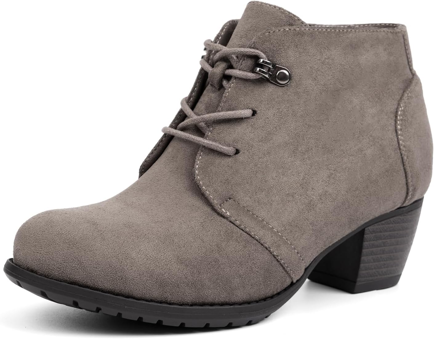VJH confort Women's Ankle Boots: Stylish Lace-up Low Heel Booties