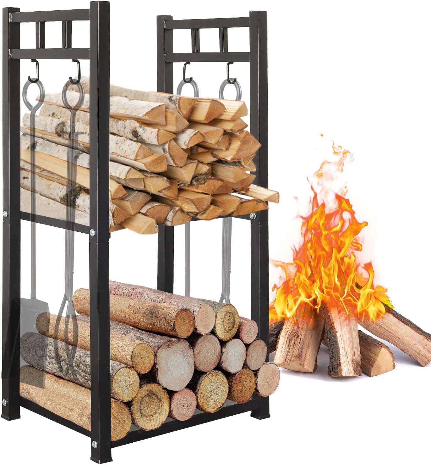 31.6 Tall Firewood Rack for Indoor and Outdoor Storage Solutions
