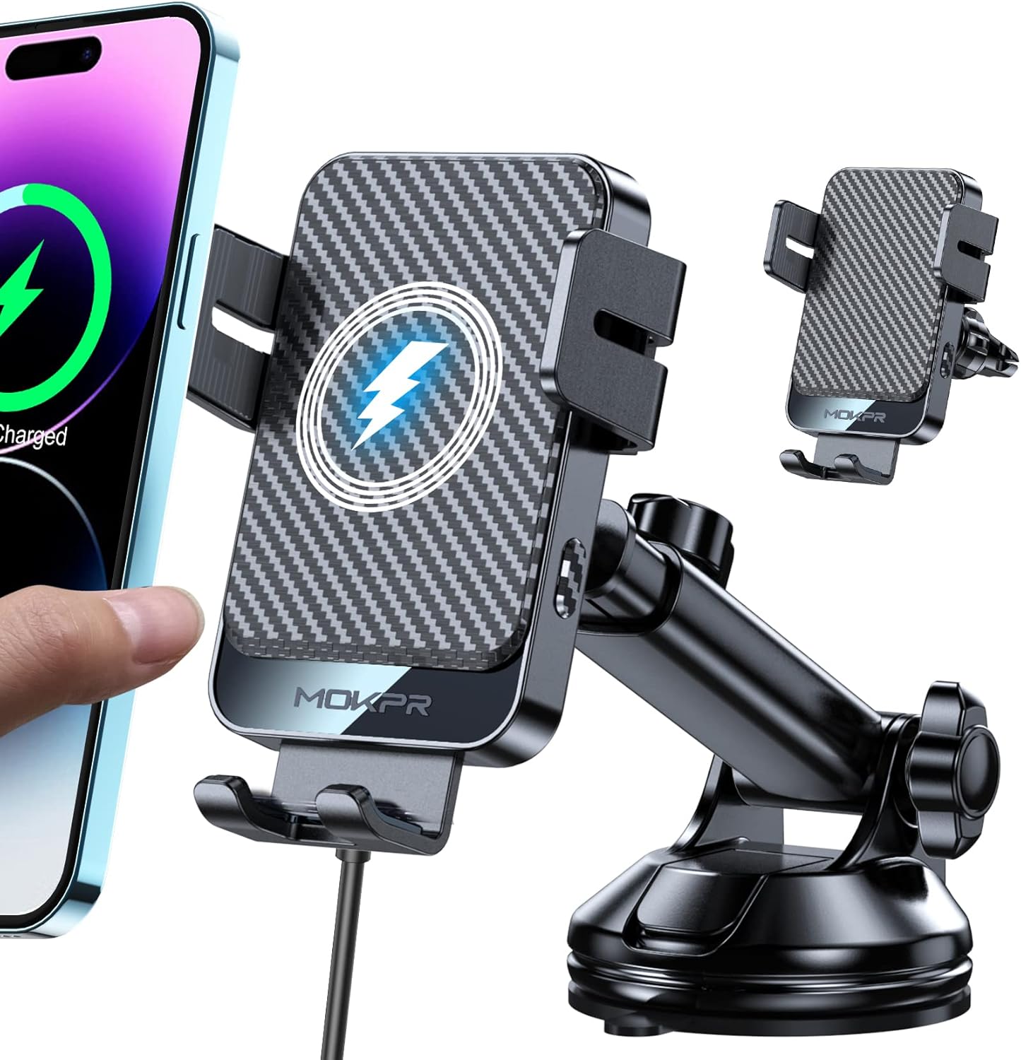 MOKPR Auto-Clamping Wireless Car Charger - Fast Hands-Free Charging!