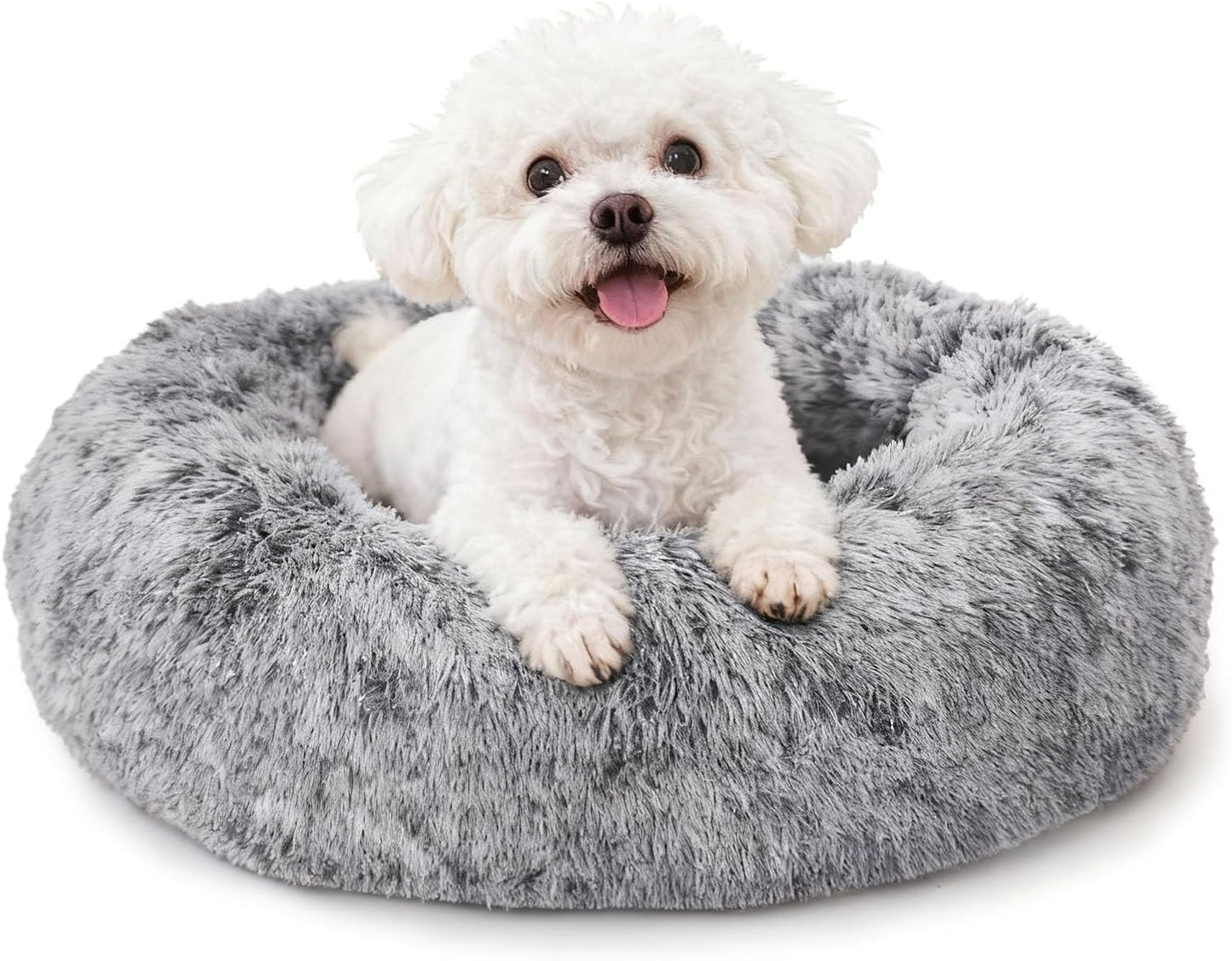 Calming Dog Bed for Small Dogs - Cozy Anti-Anxiety Donut Bed