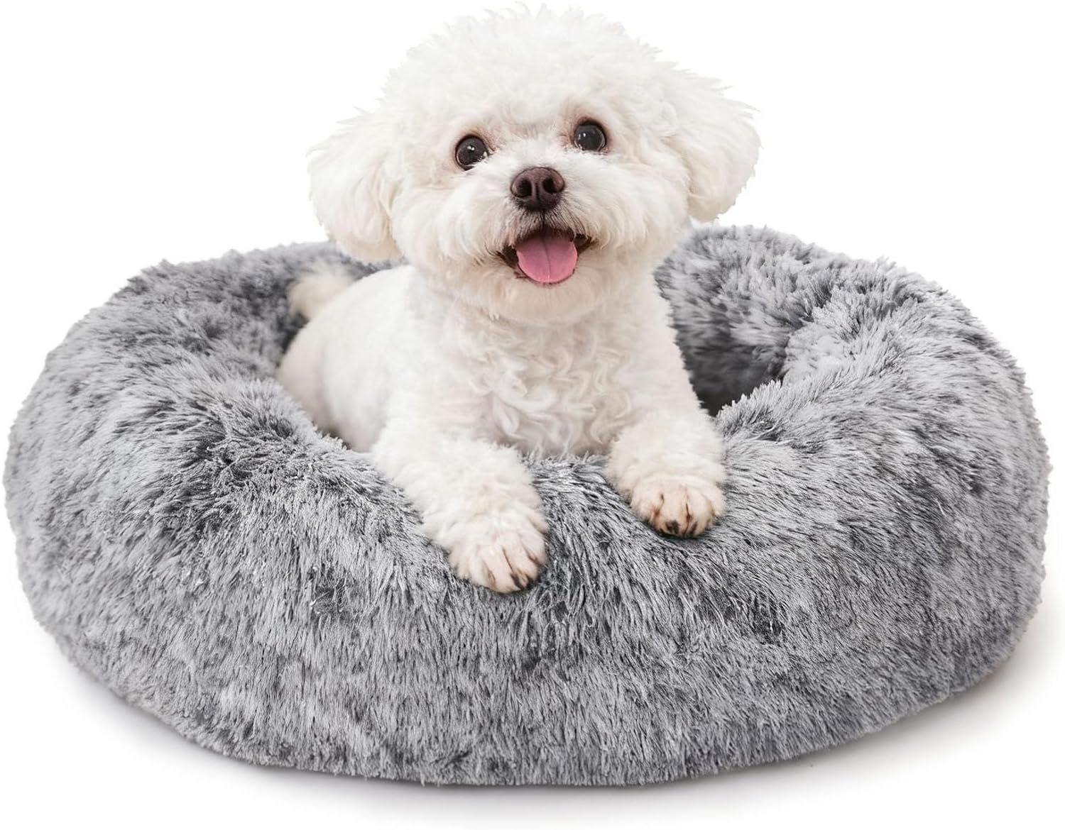 Calming Dog Bed for Small Dogs - Cozy Anti-Anxiety Donut Bed
