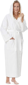 Arus Women's Hooded Classic Bathrobe Turkish Cotton Full Length Robes