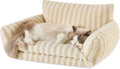 Cat Bed S Sofa 25x20x13 in Plush Double-Layer Pet Couch - Beige