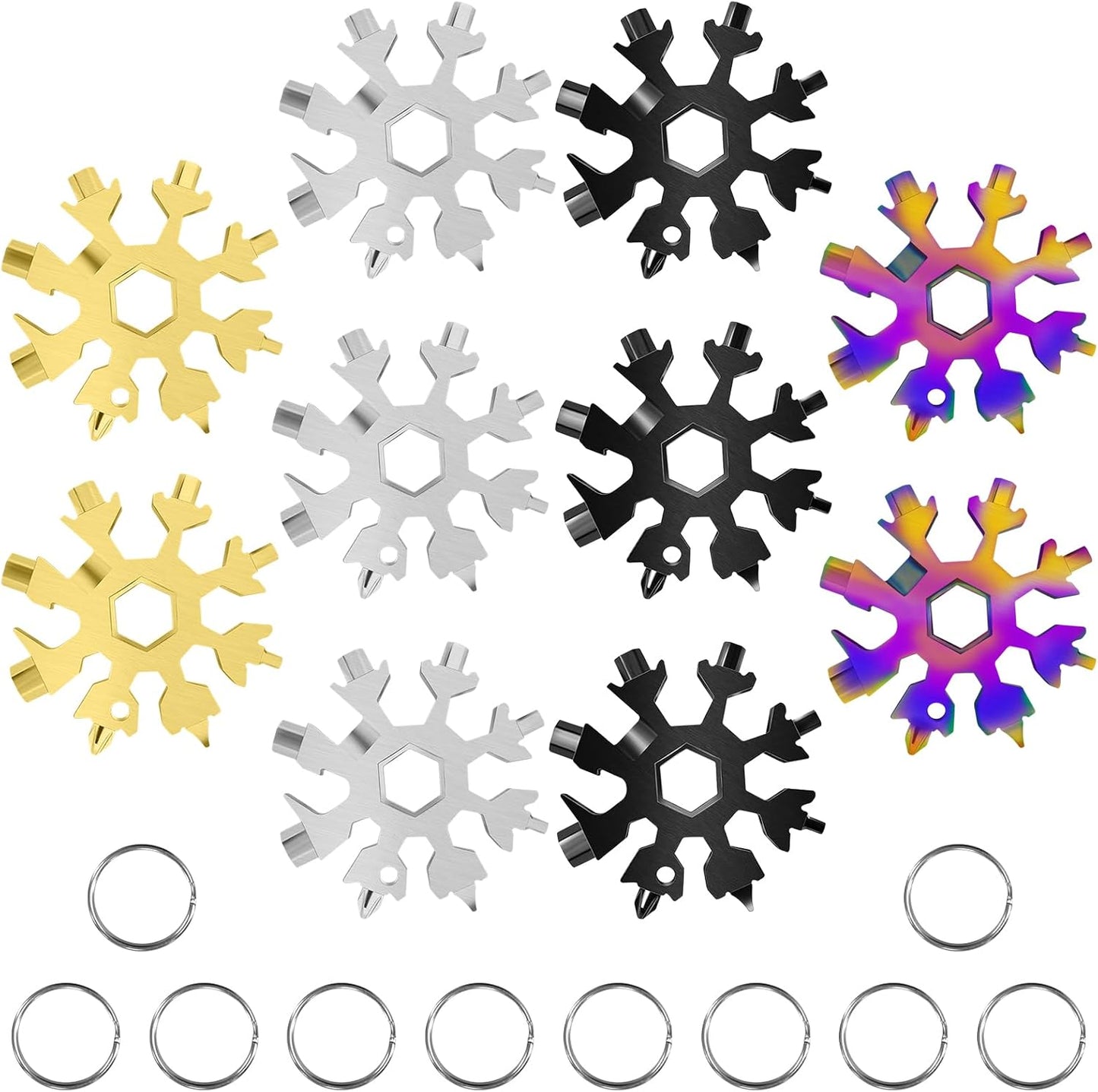 10-Pack Stainless Steel Snowflake Multi Tool: Ultimate Gift for Men
