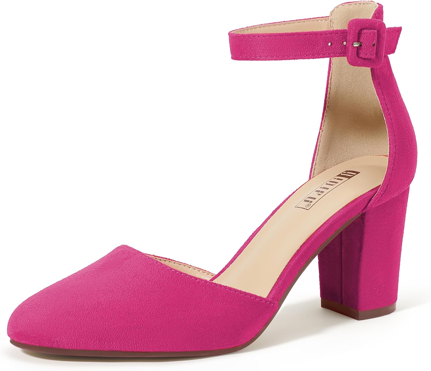 IDIFU Closed Toe Heels for Women - Comfortable Chunky Pumps