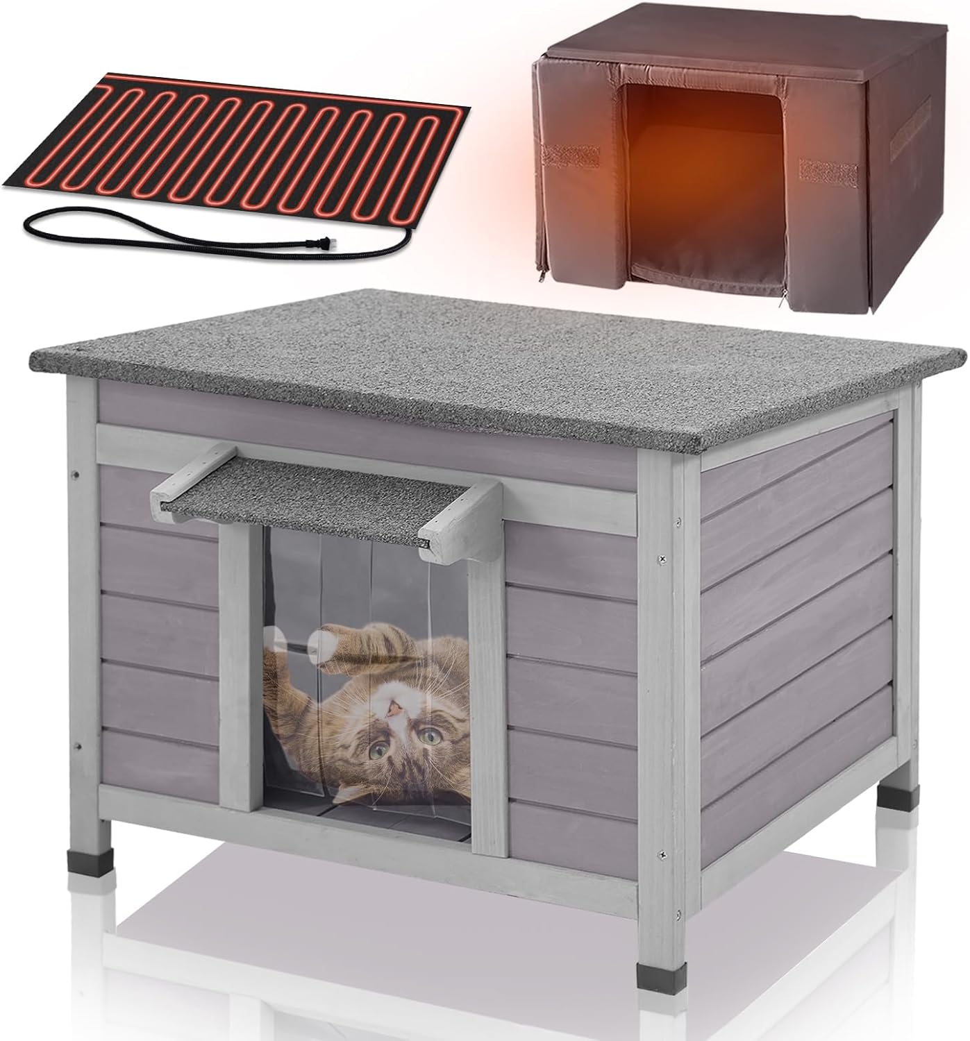 GUTINNEEN Heated Outdoor Cat House for Winter Comfort and Safety