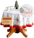 Round Cotton Tablecloth 63 in - Elegant European Design