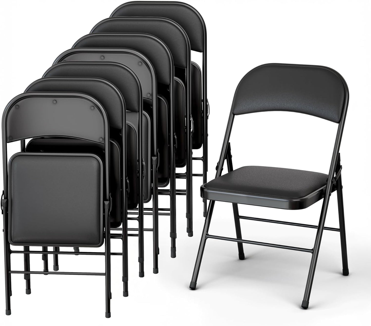 8 Pack Leather Chair - Foldable & Stackable for Events