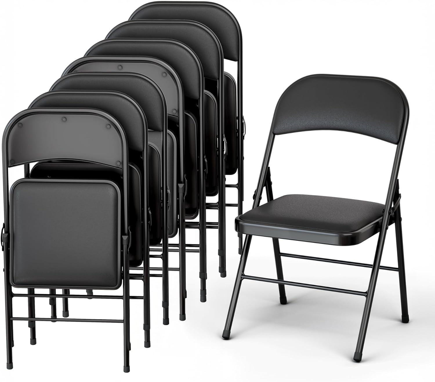8 Pack Leather Chair - Foldable & Stackable for Events
