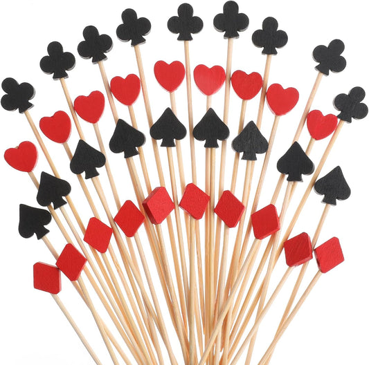 100PCS Casino Cocktail Picks: Stylish Party Decor
