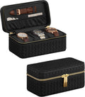 3-Slot Mens Watch Travel Case - Compact PU Leather Organizer