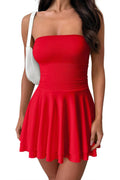Women's Tube Ruched Waist Mini Dress - Flattering Party Fit