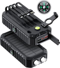 Solar Charger Power Bank 40000mAh with Built-in Cables and Hand Crank