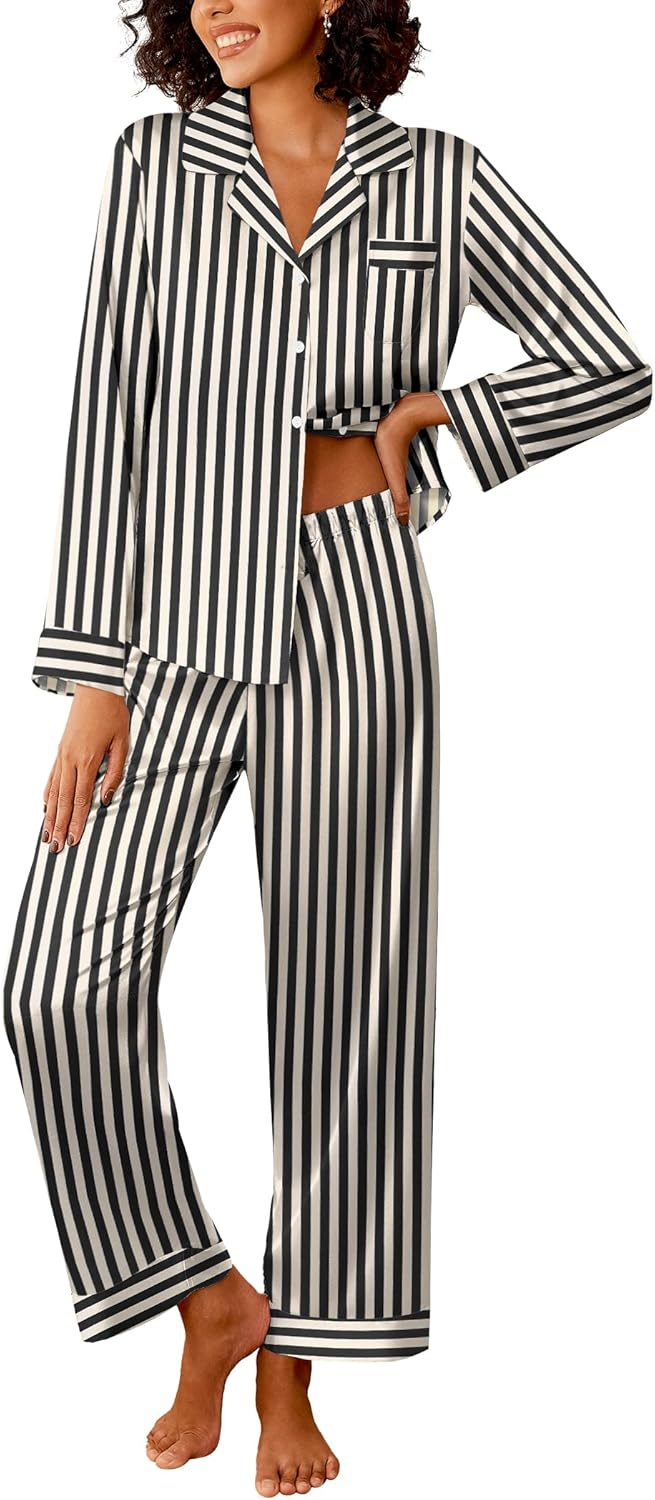 Ekouaer Womens Silk Satin Pajama Sets for Ultimate Comfort