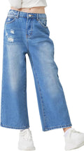 Girls Ripped Denim Bermuda Shorts for Trendy Summer Style