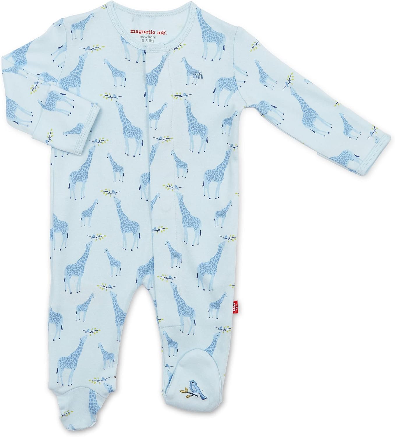 Magnetic Baby Footie Pajamas in 100% Organic Cotton for Comfort
