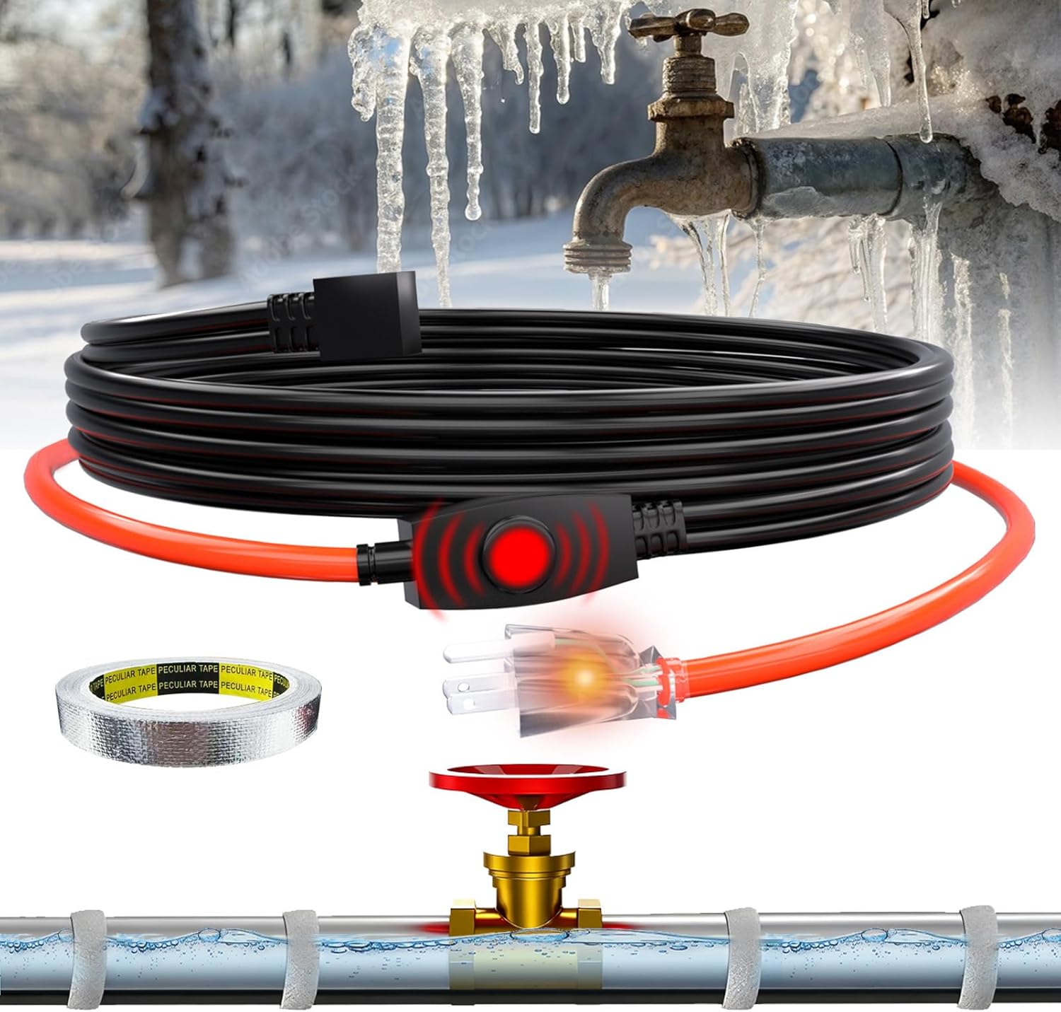 HEATIT Pipe Freeze Protection Heat Tape for Reliable Safety