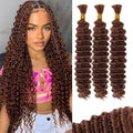 12A #30 Auburn Brown Human Braiding Hair 14in Deep Wave - Boho Braids