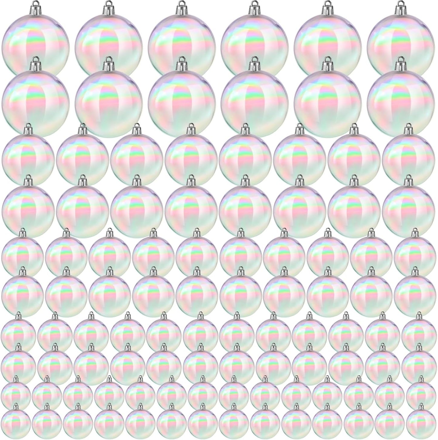 Shappy 100 Pcs Christmas Iridescent Ornaments for Festive Decor