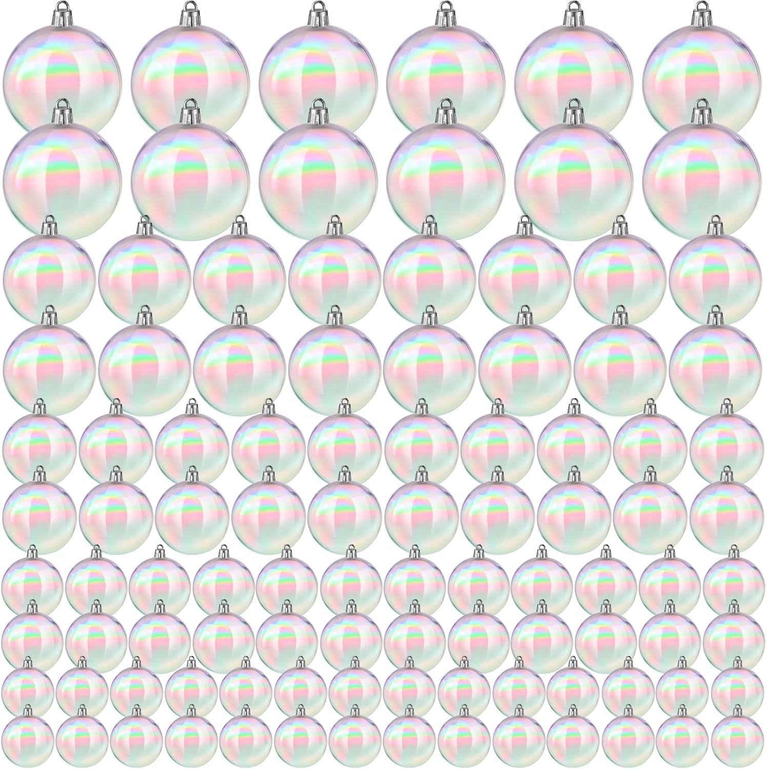Shappy 100 Pcs Christmas Iridescent Ornaments for Festive Decor