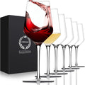 Chouggo Wine Glasses Set of 6 - Hand Blown Crystal 15Oz Stemware