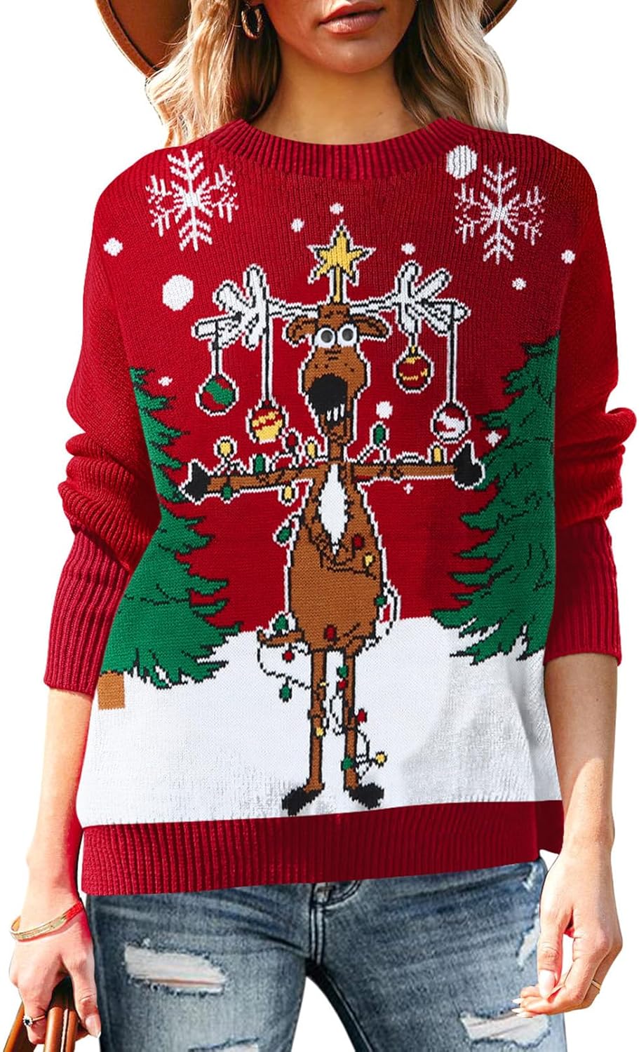 Pink Queen Women's Ugly Christmas Sweater for Festive Fun