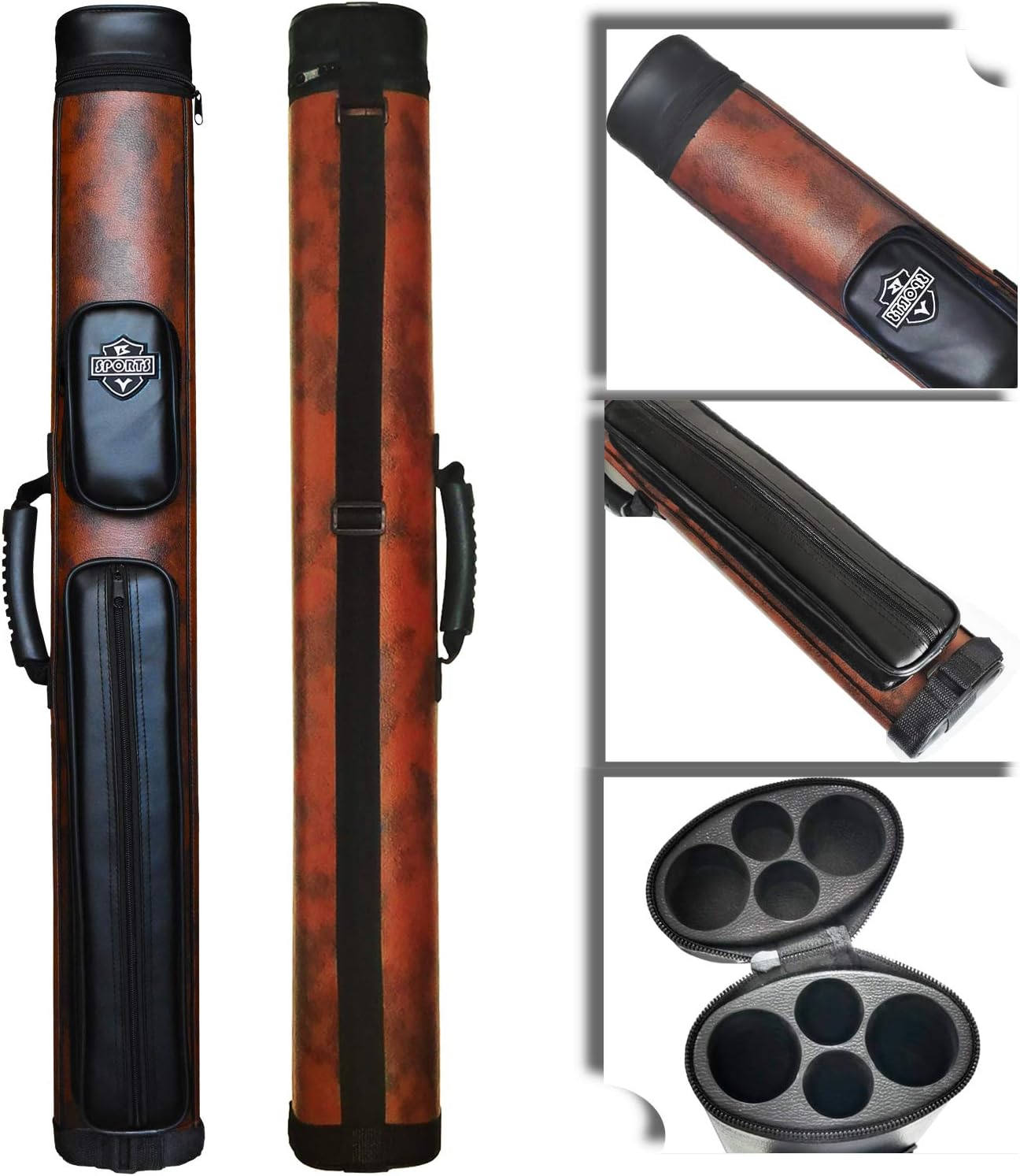 2x2 Hard Pool Cue Carrying Case for Billiard Stick Protection