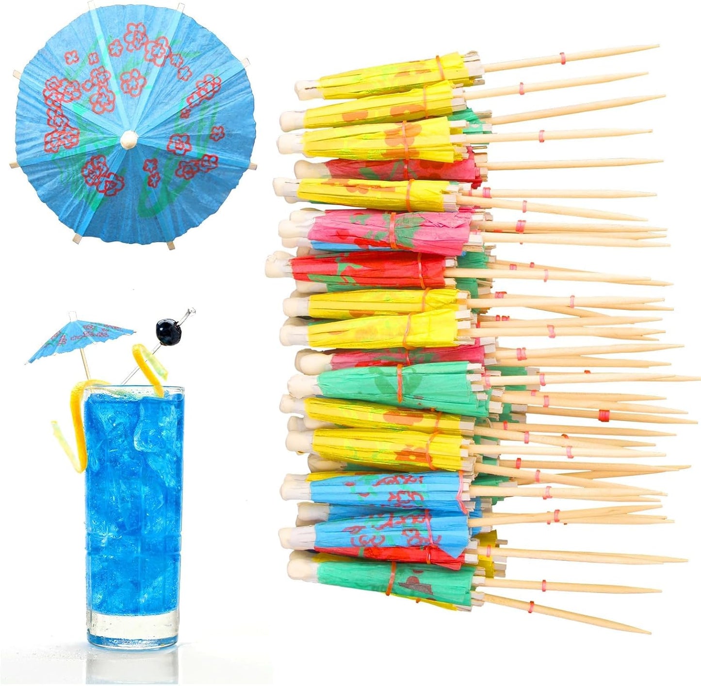 Colorful Mini Umbrella Picks for Drinks