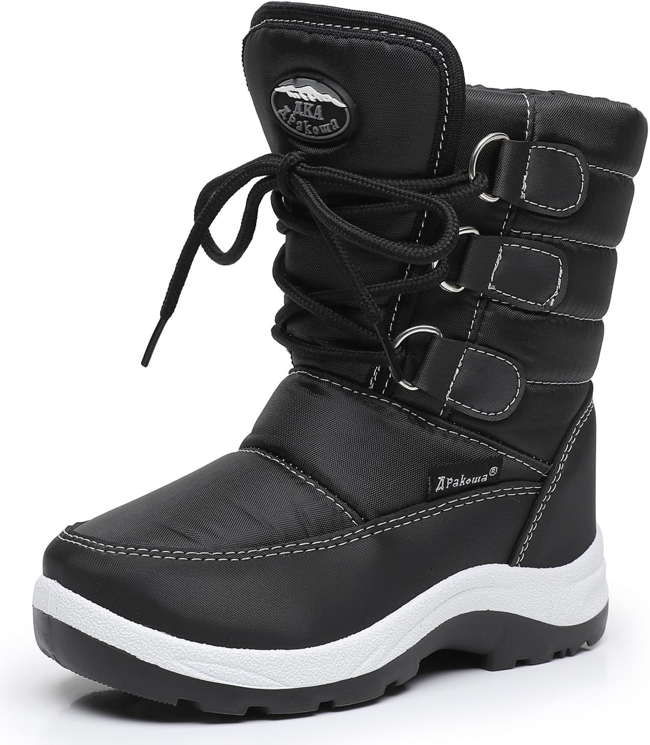 Apakowa Kids Girls Insulated Fur Winter Snow Boots for Toddlers