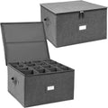 Stemware Storage Cases 2 Pack - Holds 16 Wine Glasses, Stackable