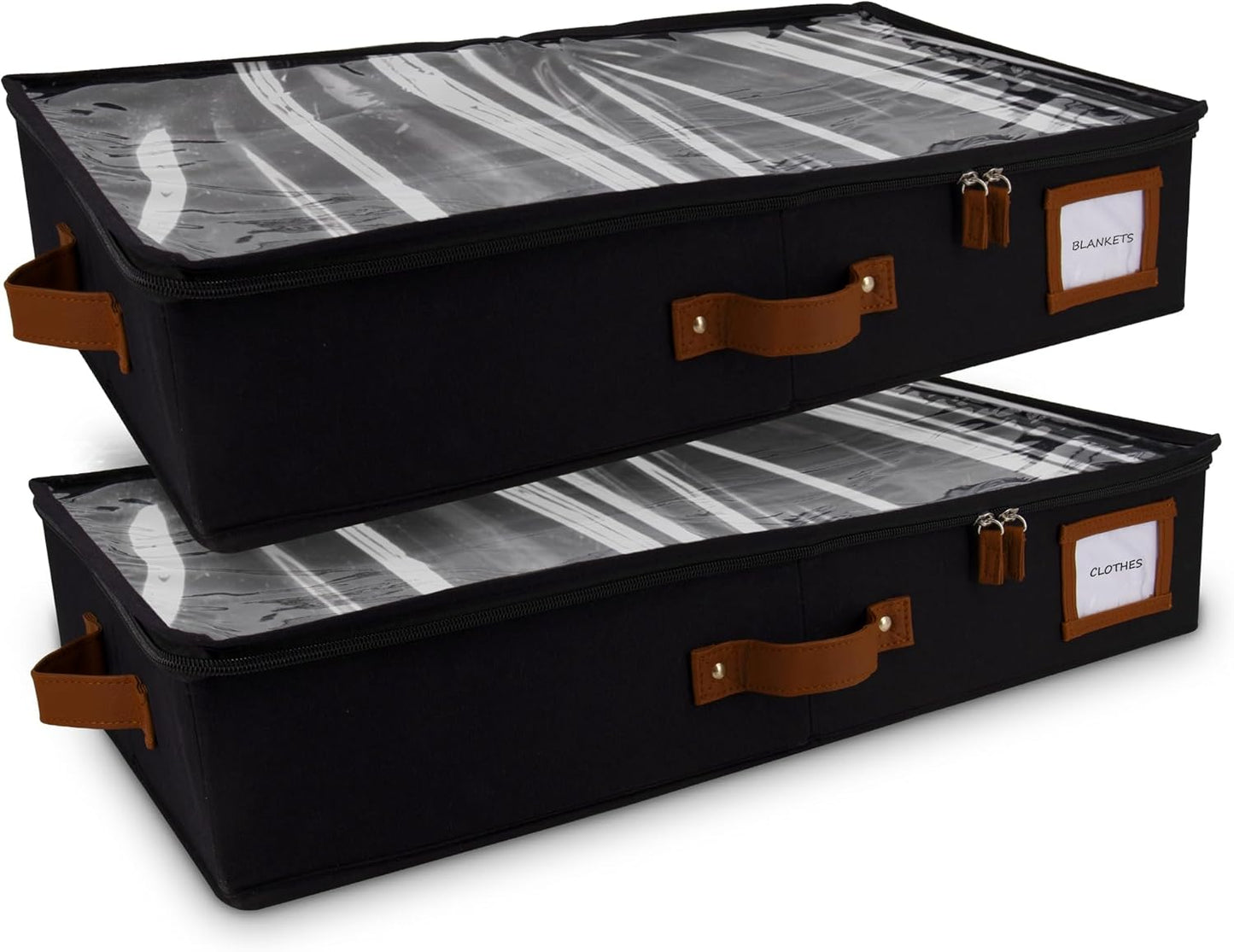 Under Bed Storage Containers for Clothes and Shoes - 2pc Set