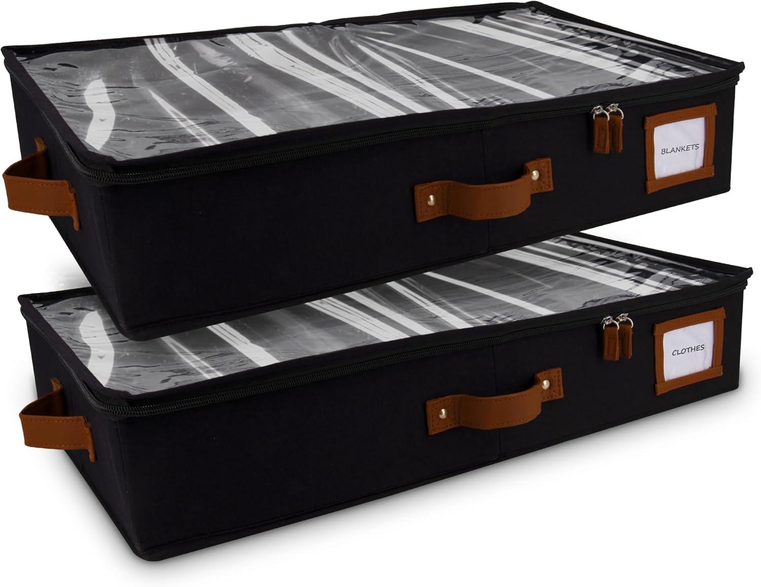 Under Bed Storage Containers for Clothes and Shoes - 2pc Set