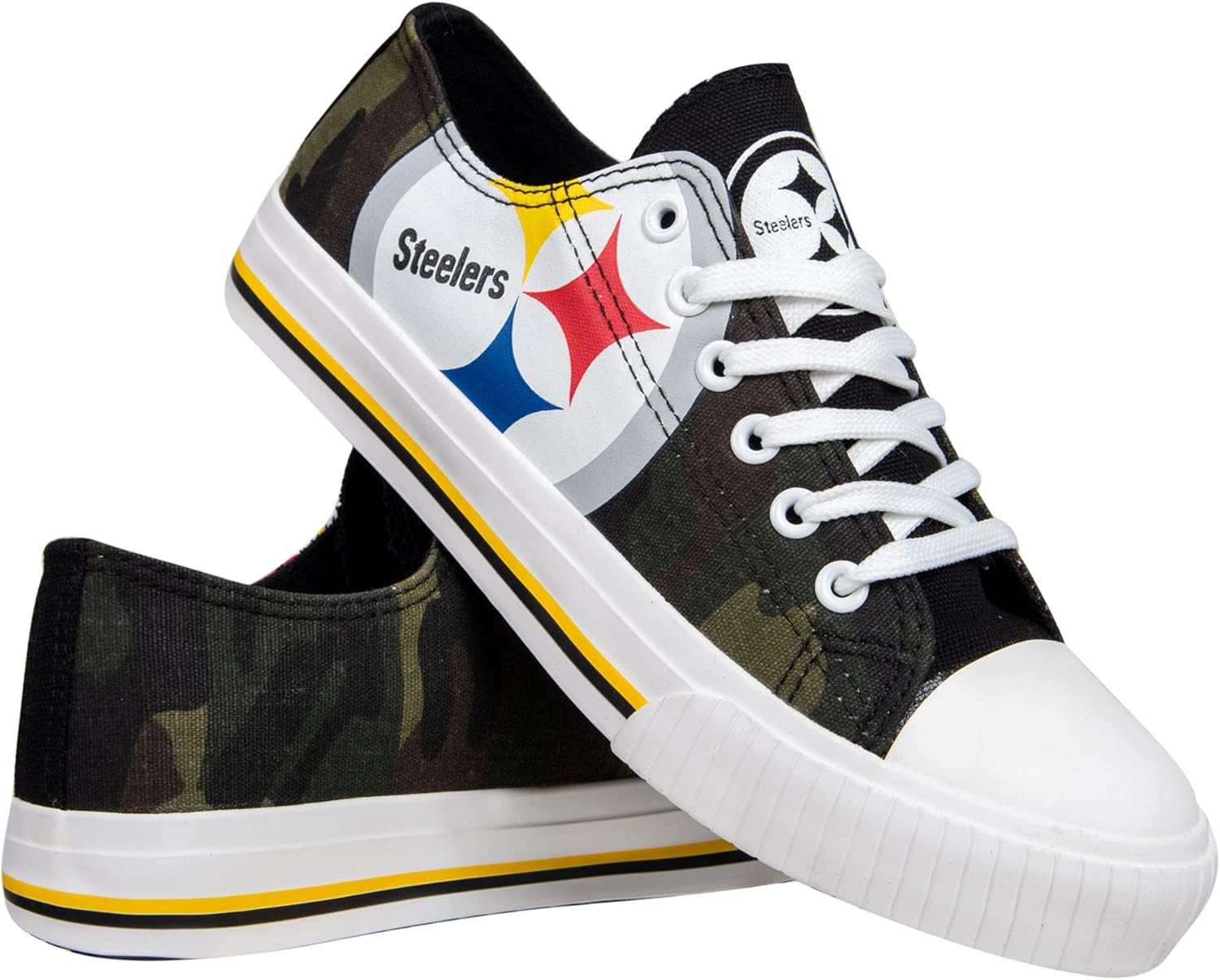 FOCO Women's NFL Camo Low Top Canvas Sneakers for Fans