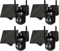 2K PTZ Security Camera 4 Pack - Solar Wireless Outdoor System