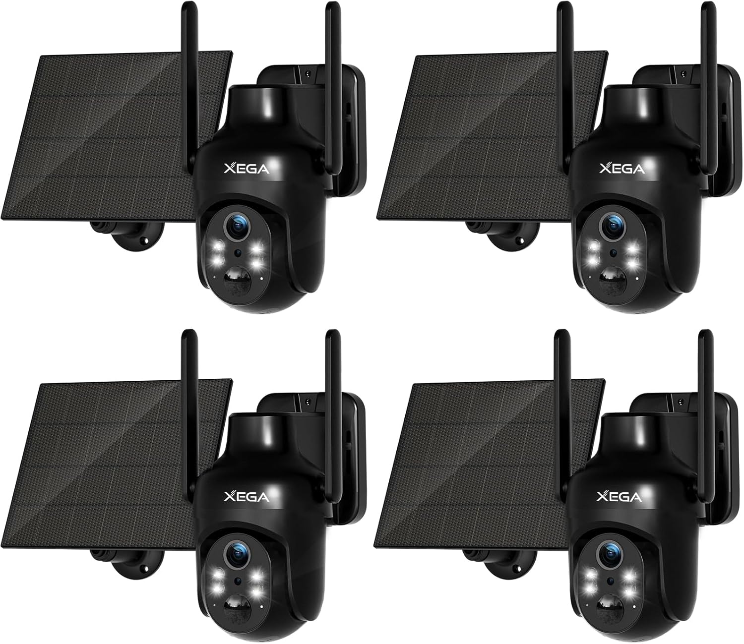 Xega 4 Pack Security Camera Wireless Outdoor with Solar Panel