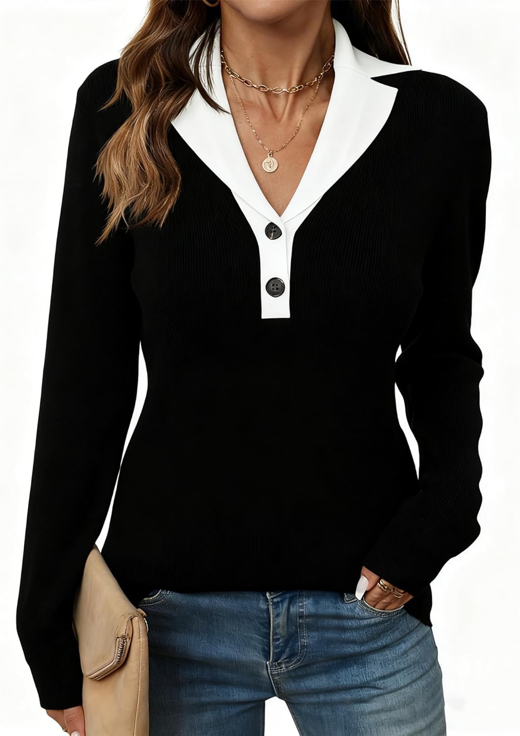 LOMON Sweaters for Women: Stylish V-Neck Pullover for All Occasions
