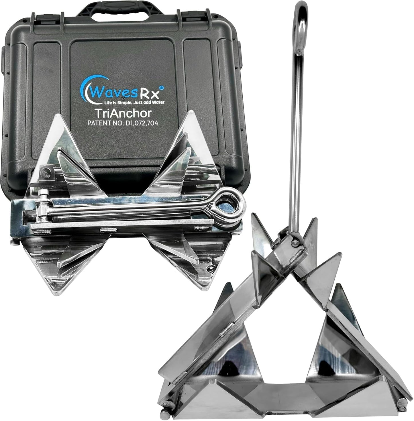 WAVESRX TriAnchor - Compact Stainless Steel Boat Anchor Kit