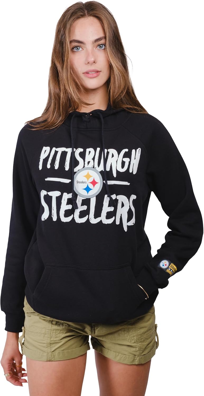 Ultra Game Women's NFL Super Soft Tie Neck Hoodie Sweatshirt
