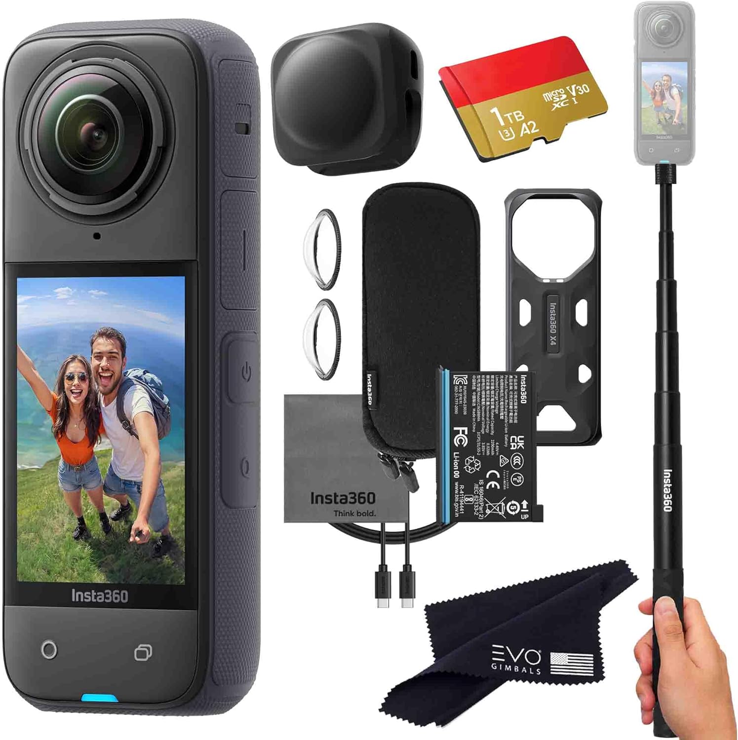Insta360 X4 Basic Bundle: 8K Waterproof 360 Action Camera