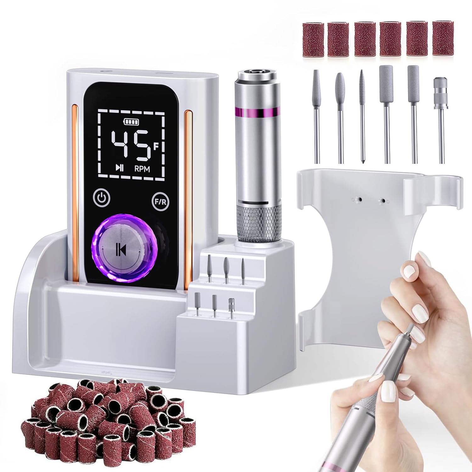 Portable Electric Nail Drill 45000RPM for Acrylic Gel Nails