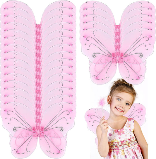 Chivao 20 Pieces Fairy Wings for Kids Birthday Wedding Decor