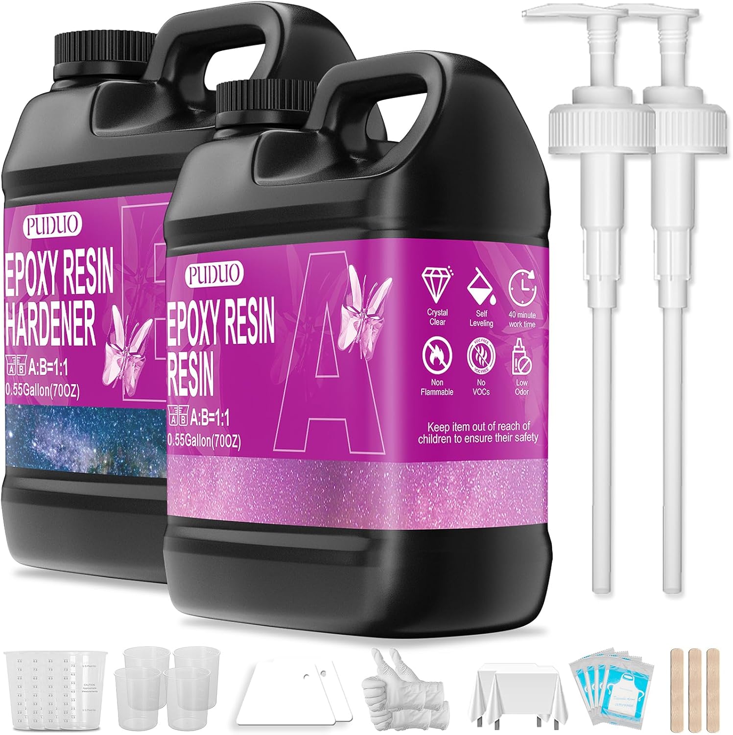 Puduo Epoxy Resin Kit 1.1 Gallon for Stunning DIY Creations