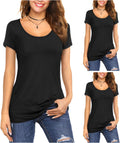 Amoretu Scoop Neck Womens Short/Long Sleeve Tee - Comfortable Fit