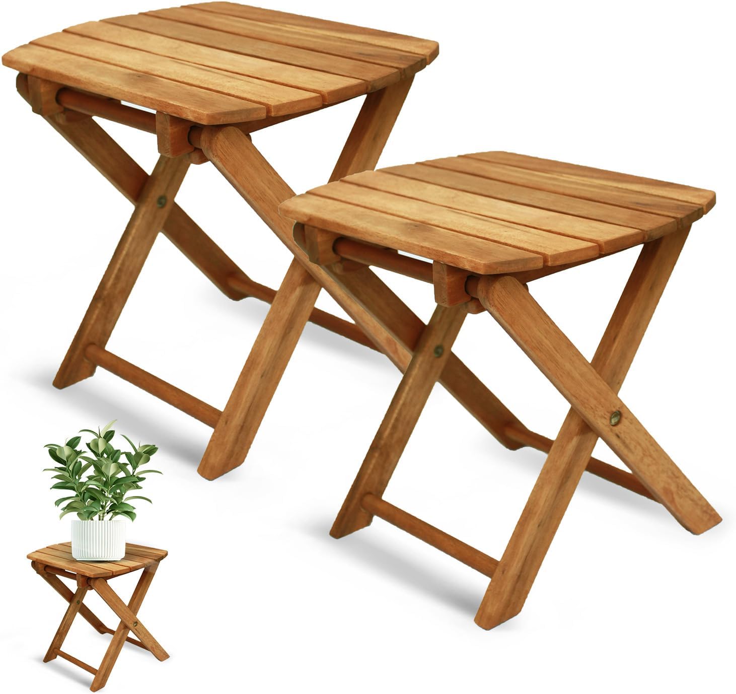 Portable Acacia Wood Folding Table for Indoor and Outdoor Use