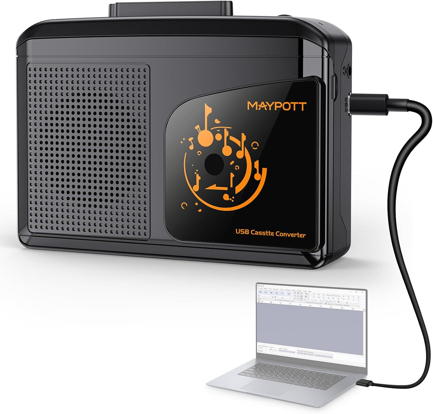 Portable Cassette Tape Player with USB Converter for MP3