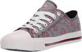 College Team Logo Repeat Print Women's Canvas Sneakers - Fan Style